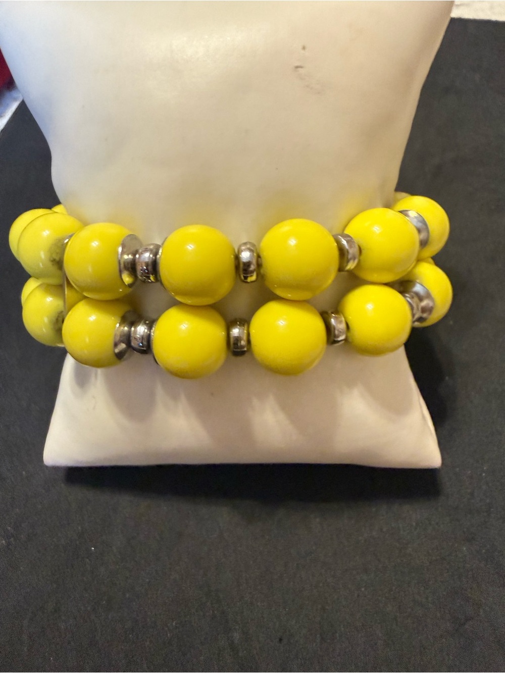 jcpenney Yellow Beaded Stretch Bracelet Duo with Silver Accents
